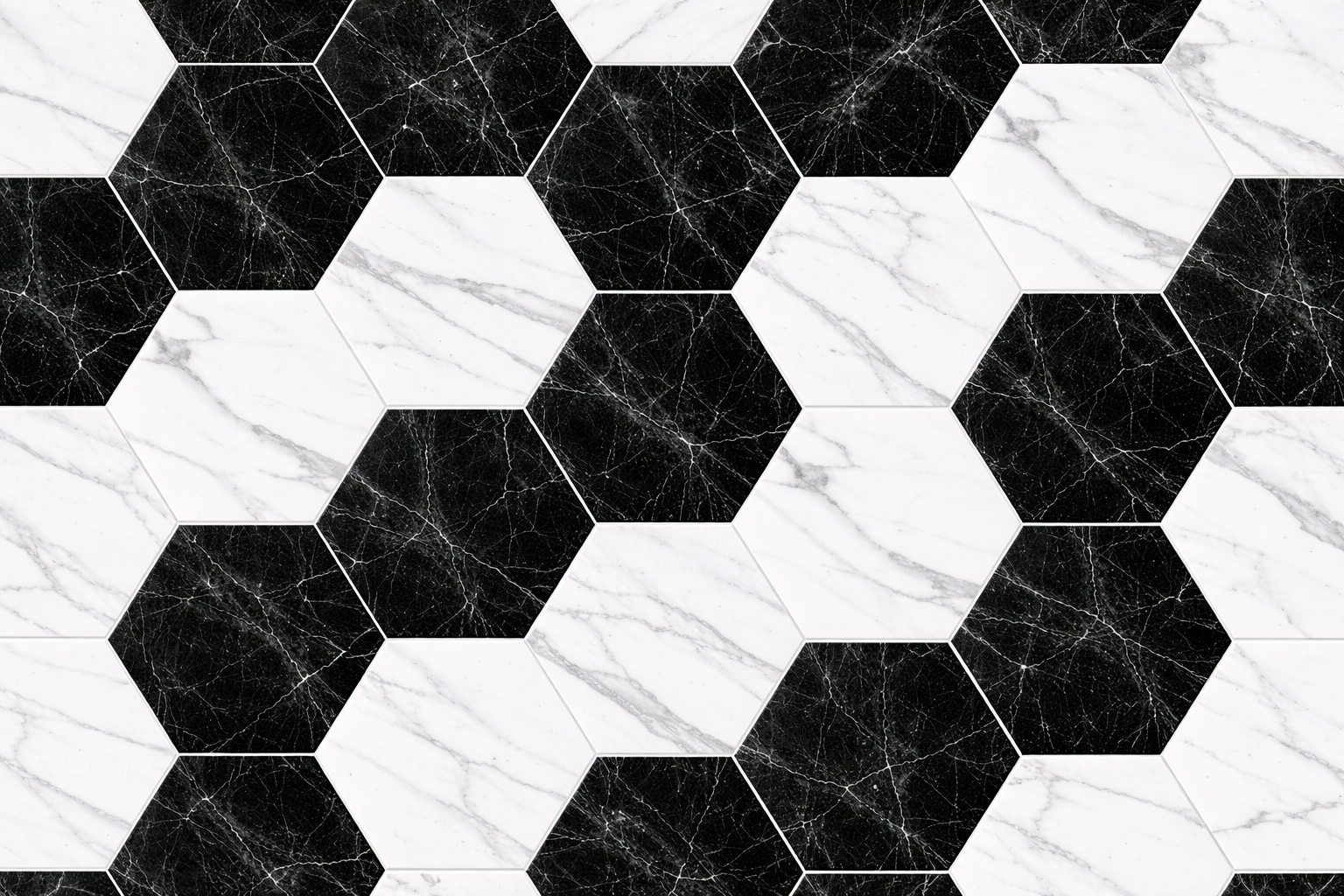 Marble Matte Hexagon Porcelain Tile 8" × 9" | 2 Colors
